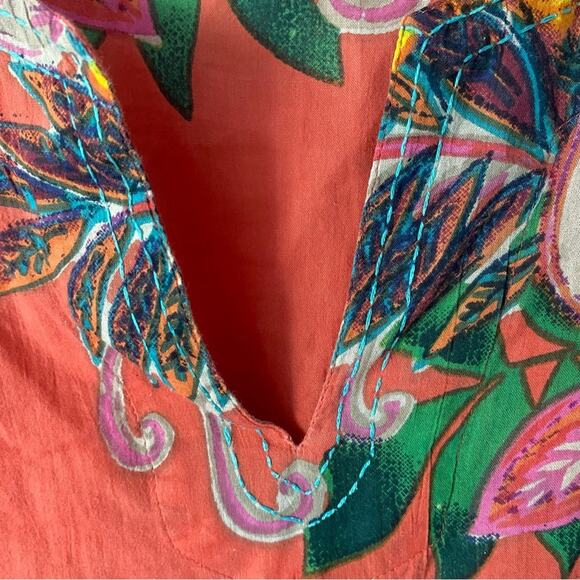 Kiki Sol Salmon Floral Fiji Coverup Swim Beach size XXL - Picture 8 of 8